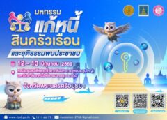 อยุธยา – ขอเชิญร่วม “มหกรรมเเก้หนี้สินครัวเรือนเเละยุติธรรมพบประชาชนจังหวัด พระนครศรีอยุธยา และจังหวัดใกล้เคียง