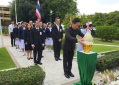 โรงพยาบาลสมเด็จพระบรมราชเทวี ณ ศรีราชา จัดพิธีตักบาตรและถวายพานพุ่มเนื่องในวันพระราชทานกำเนิดโรงพยาบาลครบ 124 ปี